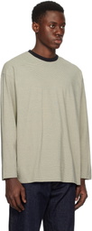 KAPTAIN SUNSHINE Gray Hard Twisted Stripe Jersey T-shirt