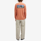 Patagonia Men's Long Sleeve P-6 Logo Responsibili-T-Shirt in Redtail Rust