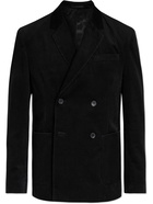 Mr P. - Double-Breasted Cotton and Cashmere-Blend Corduroy Blazer - Black