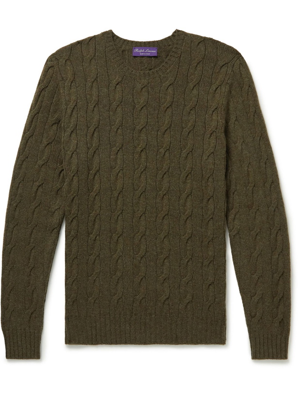 Photo: Ralph Lauren Purple label - Slim-Fit Cable-Knit Cashmere Sweater - Unknown