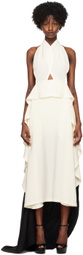 Victoria Beckham White & Black Draped Dress