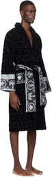 Versace Black 'I Heart Baroque' Bathrobe