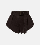 Magda Butrym Belted cotton canvas shorts