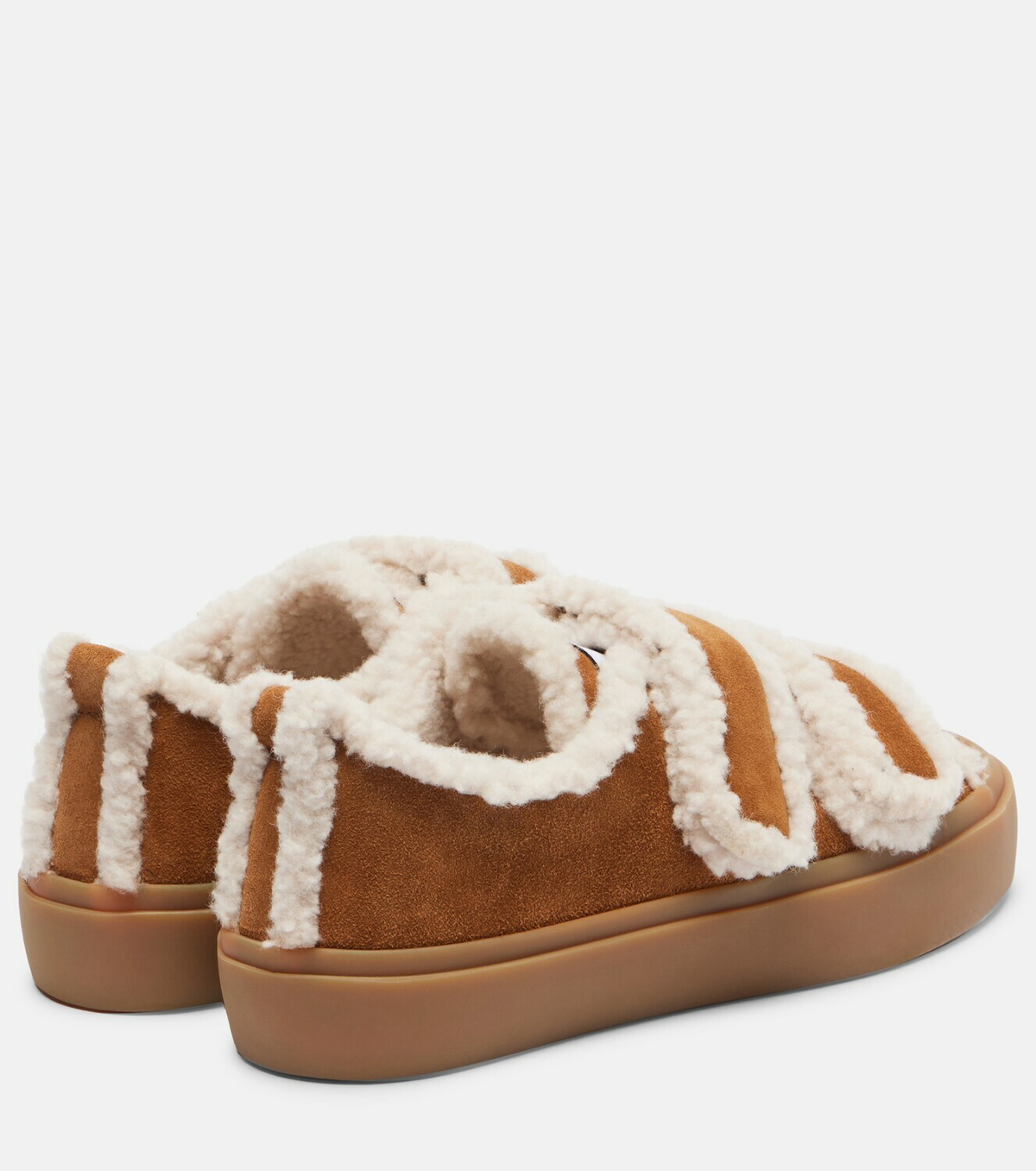 Inuikii Shearling-trimmed suede low-top sneakers