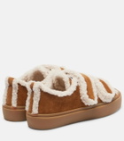 Inuikii Shearling-trimmed suede low-top sneakers
