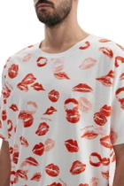 BALMAIN "kiss all over print t White