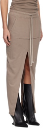 Rick Owens DRKSHDW Beige Temple Pull On Sliced Pillar Maxi Skirt