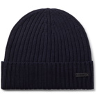 Hugo Boss - Ribbed Virgin Wool Beanie - Blue