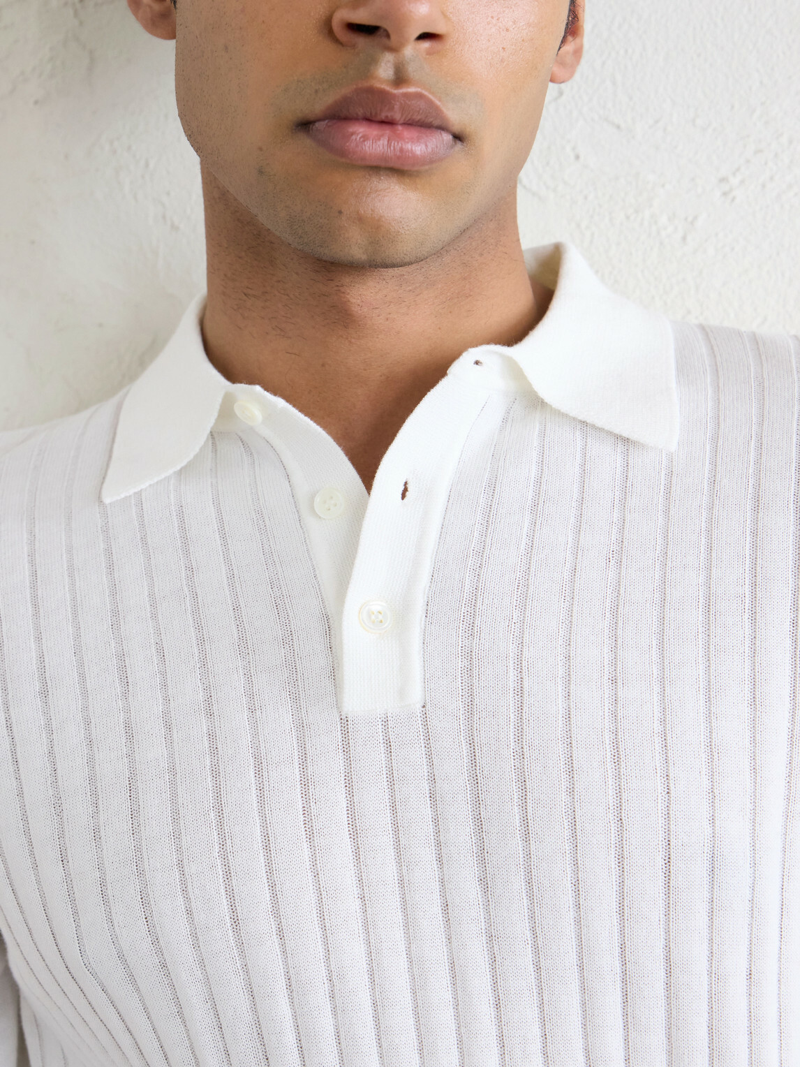 De Petrillo - Ribbed Cotton Polo Shirt - White