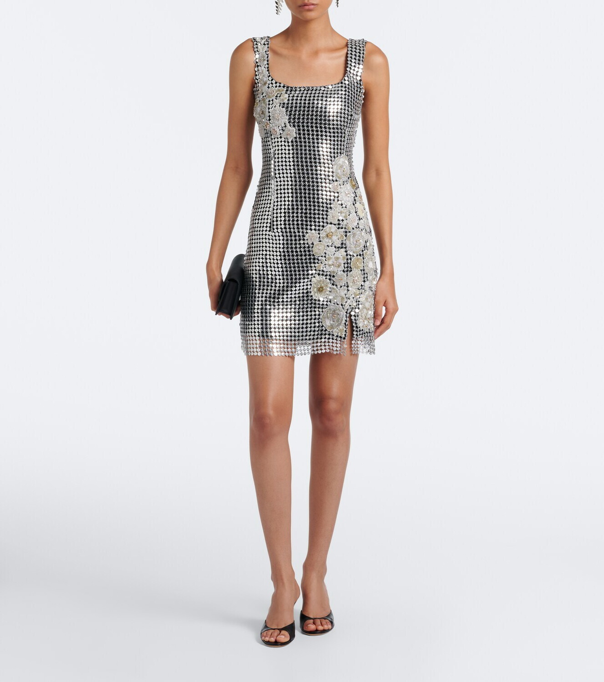 Là Fuori Shell sequined chainmail minidress
