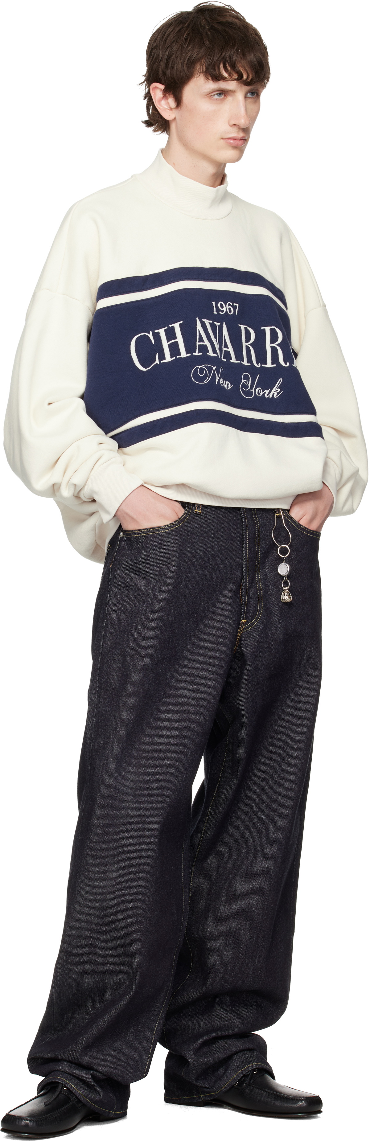 WILLY CHAVARRIA Off-White Chavarria Stripe Gilroy Sweatshirt