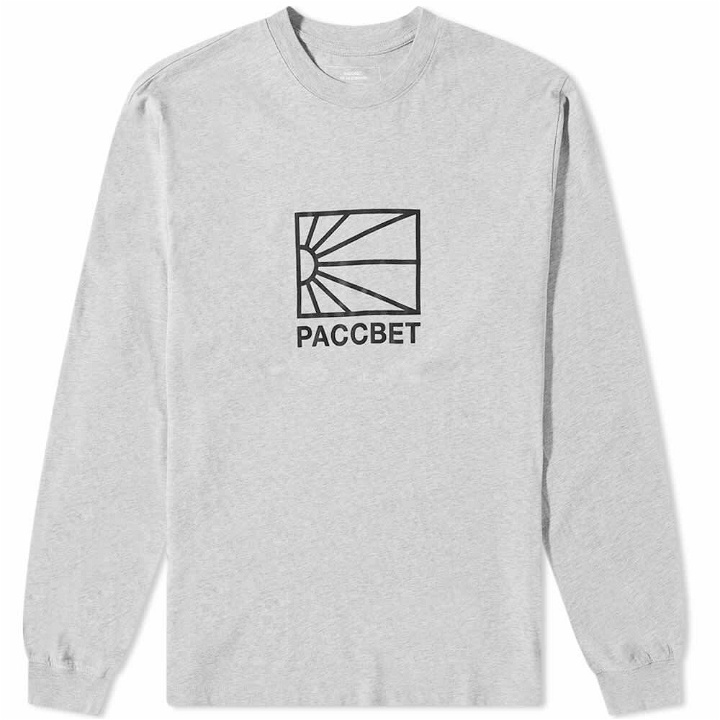 Photo: PACCBET Men's Long Sleeve Logo T-Shirt in Grey