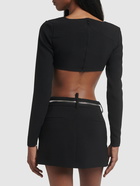 DSQUARED2 - Crepe Cady Long Sleeved Bra Top