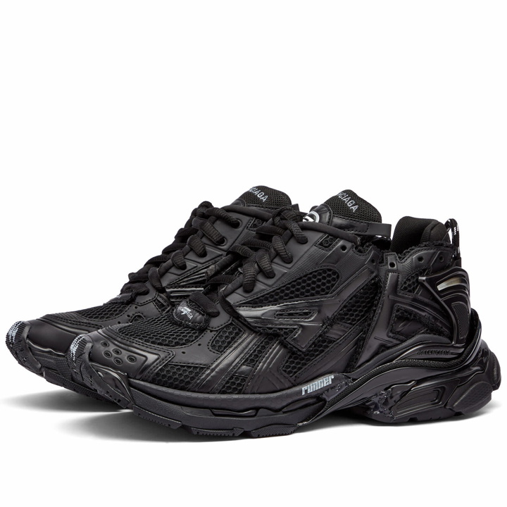 Photo: Balenciaga Men's Runner Sneakers in Black Matt