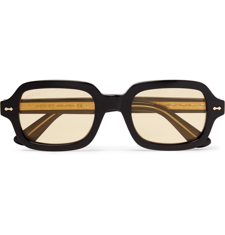 Photo: Gucci - Square-Frame Acetate and Gold-Tone Sunglasses - Black