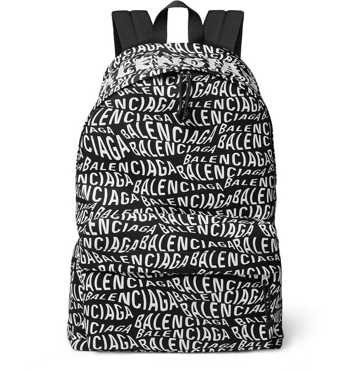 Photo: Balenciaga - Logo-Print Canvas Backpack - Black