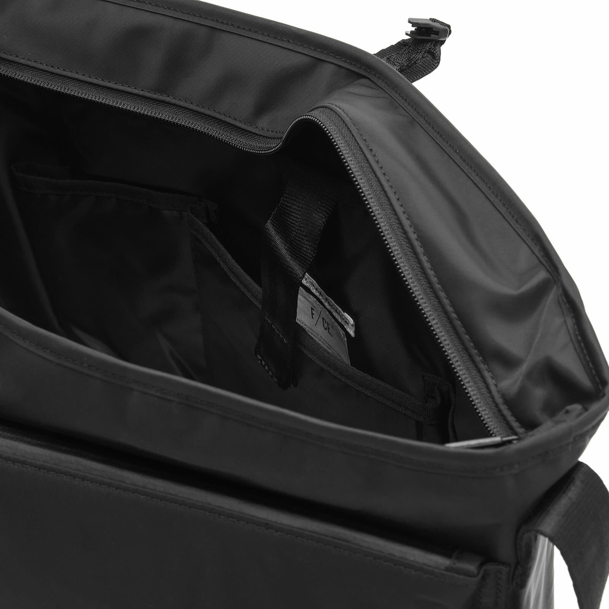 F/CE. Recycled Twill Courier Shoulder Bag in Black 