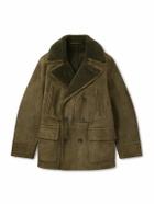 Ralph Lauren Purple label - Double-Breasted Shearling Jacket - Green