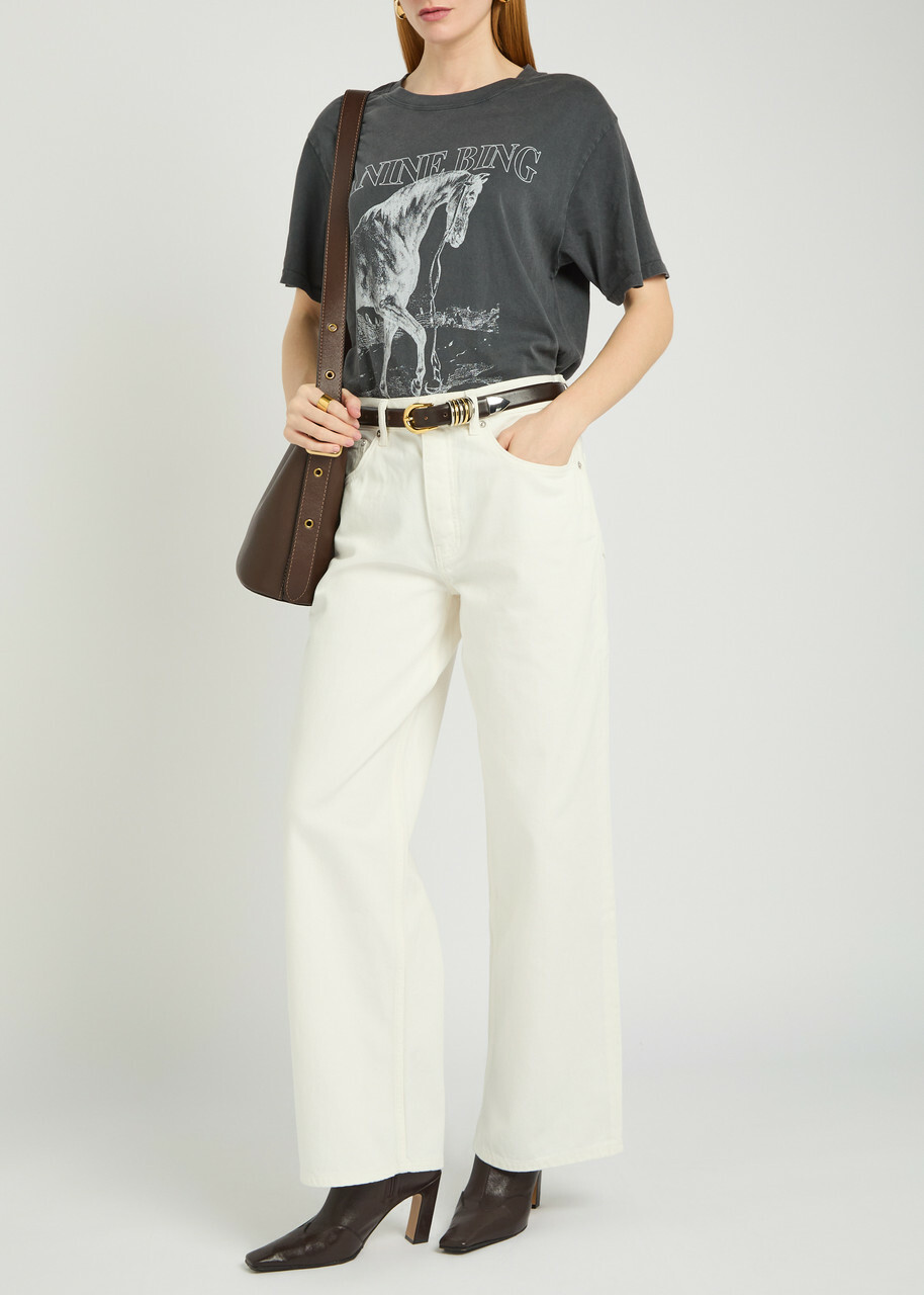 Anine Bing Lili Printed Cotton T-shirt Black