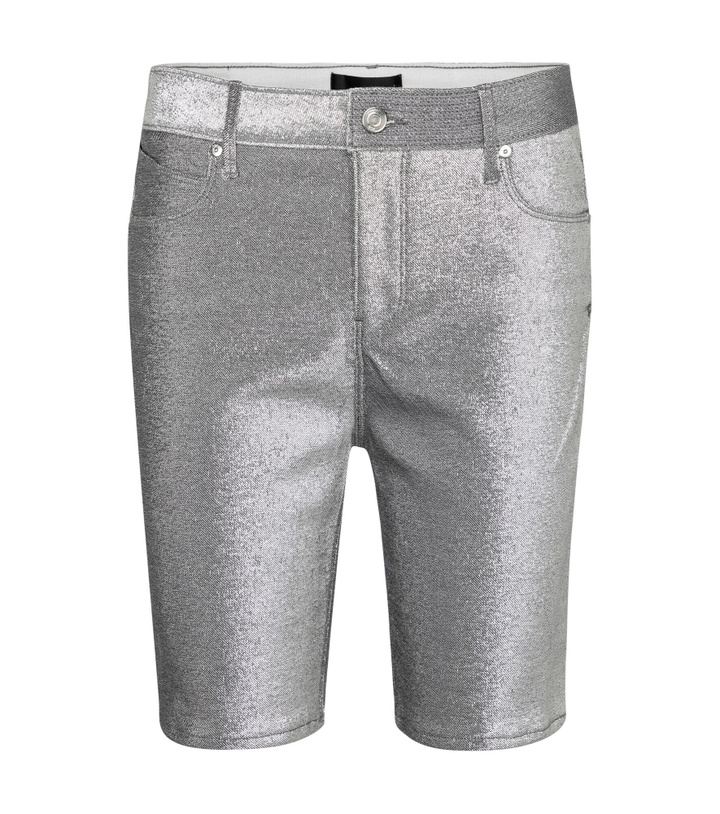 Photo: Rta - Toure metallic stretch-denim shorts