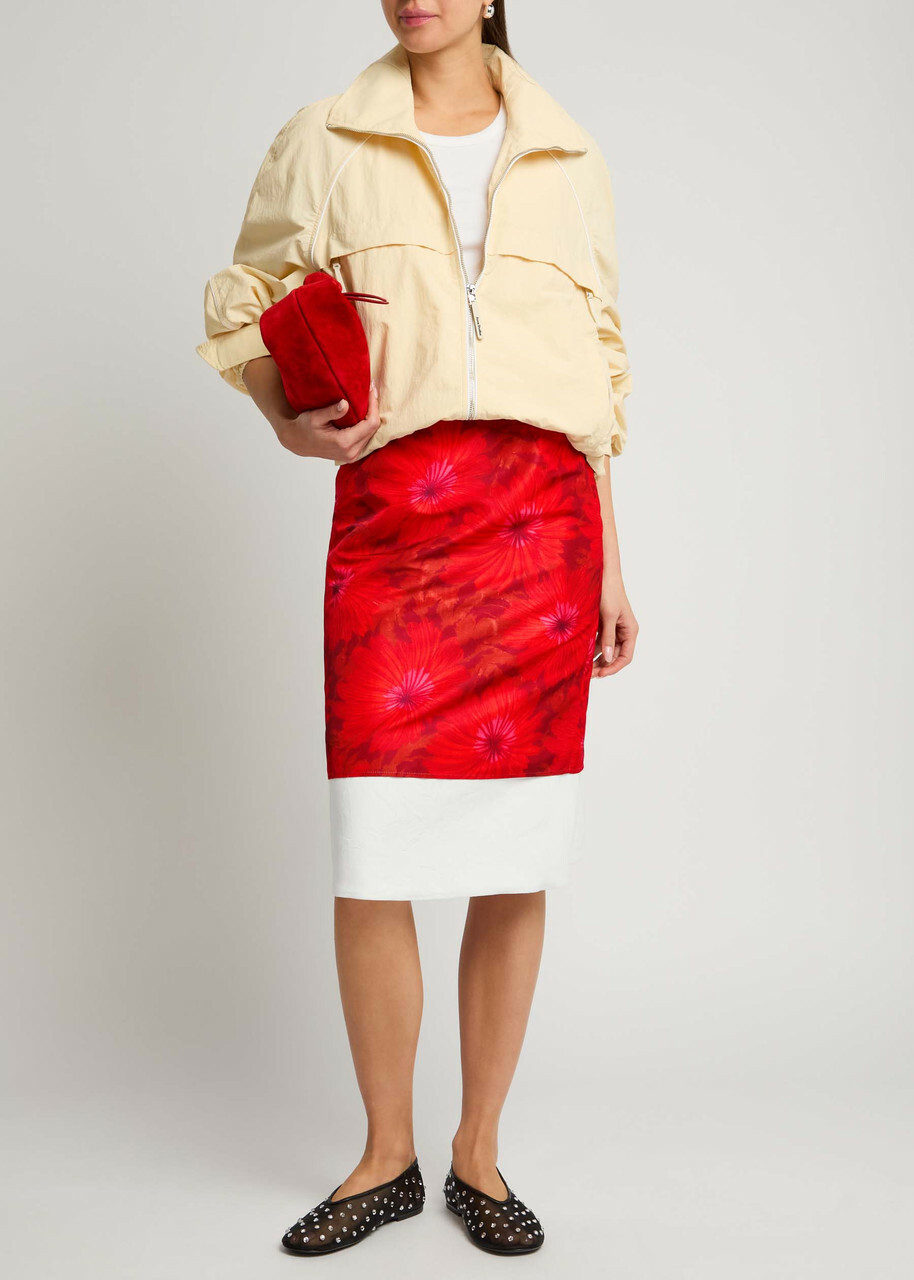 Wales Bonner Triumph Floral-print Layered Satin Skirt Multicoloured 1