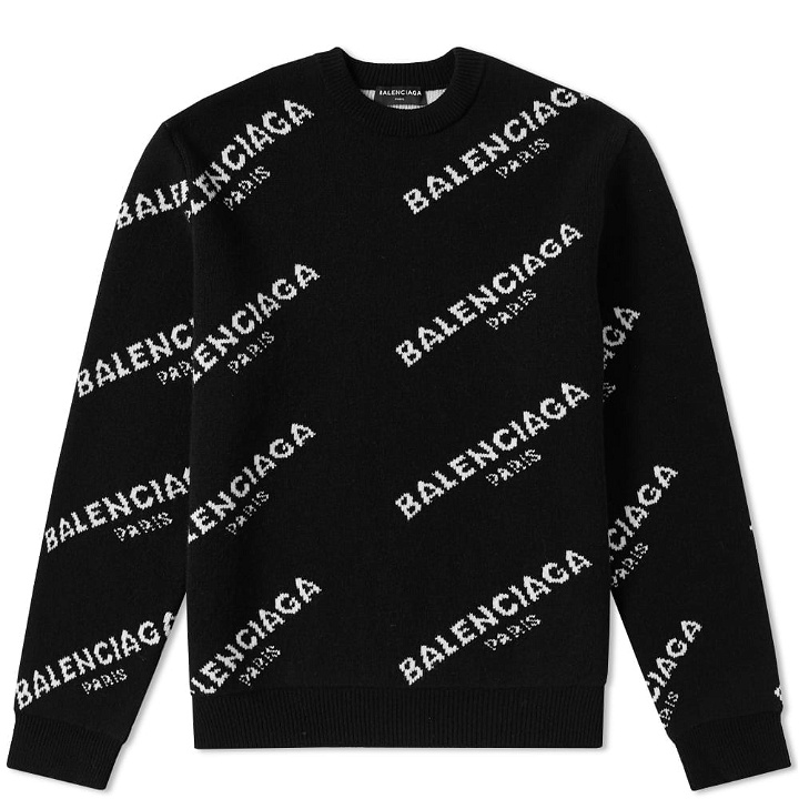 Photo: Balenciaga Repeat Logo Crew Knit