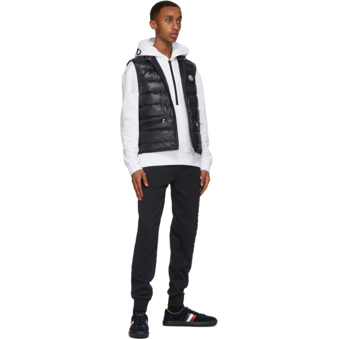 新品 MONCLER Fleece Half-Zip Hoodie パーカー Moncler White Half Zip Logo Hoodie Moncler