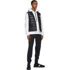 Moncler White Half Zip Logo Hoodie