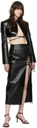 Aleksandre Akhalkatsishvili Black Faux-Leather Midi Skirt