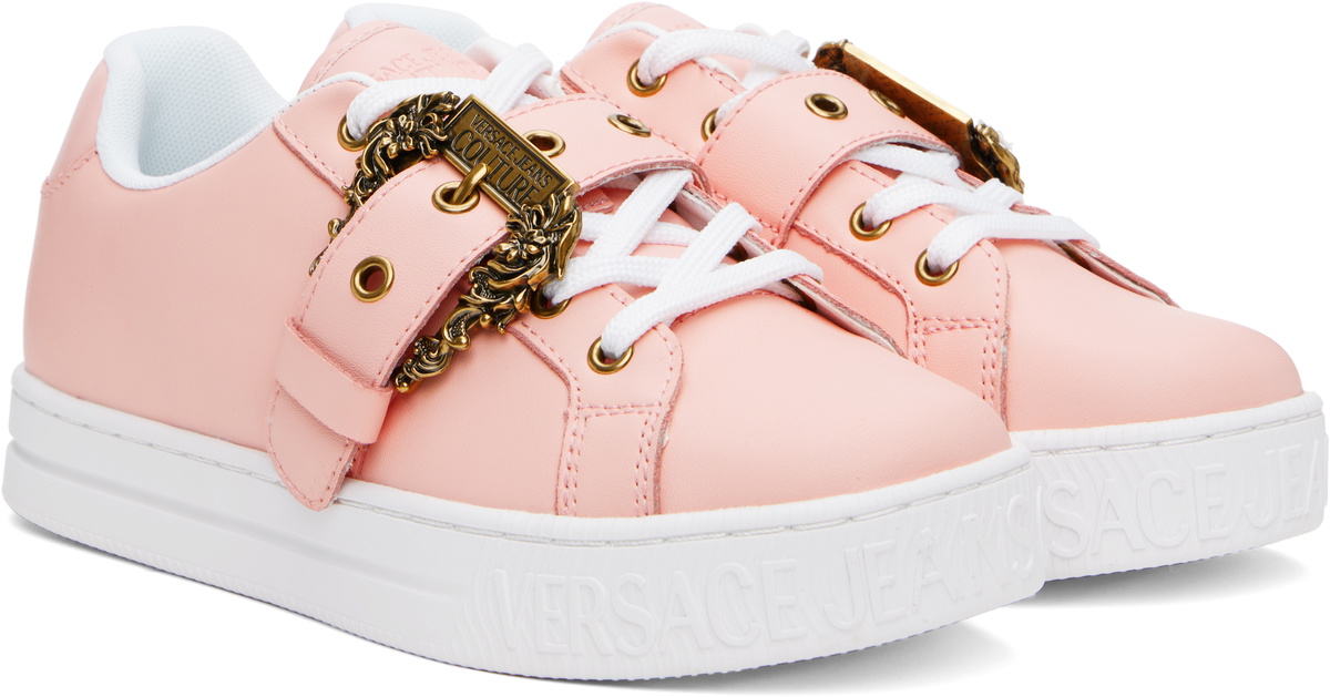 Versace Jeans Couture Pink Baroque Buckle Court 88 Sneakers