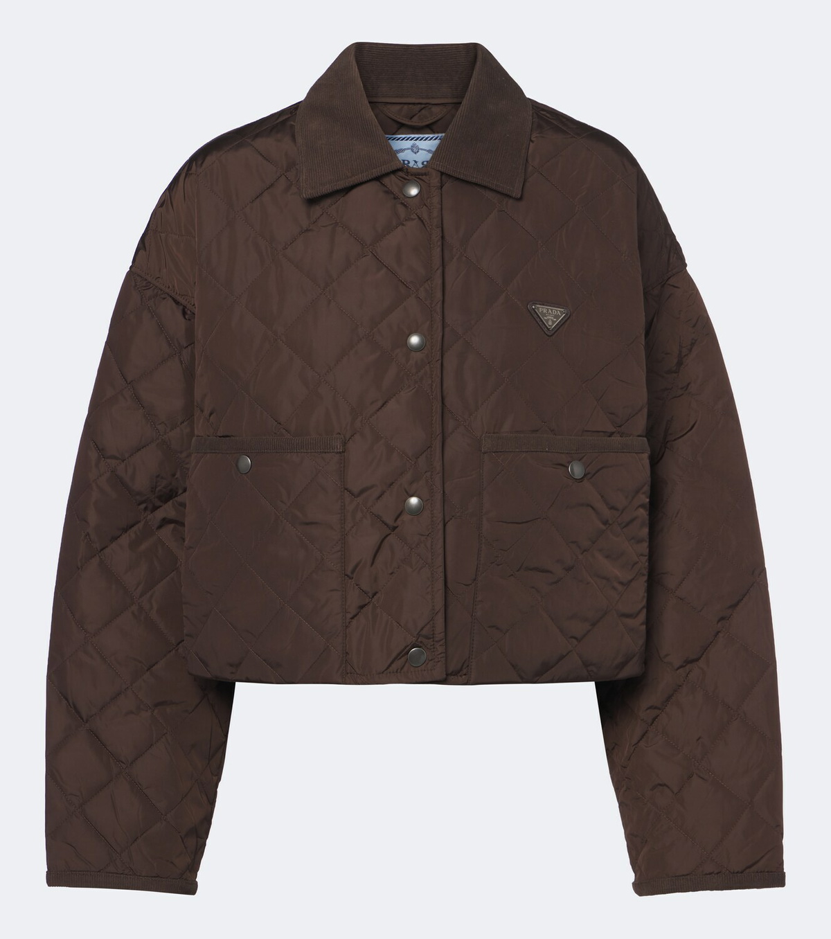 Prada Re-Nylon corduroy-trimmed cropped jacket