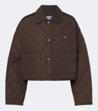 Prada Re-Nylon corduroy-trimmed cropped jacket