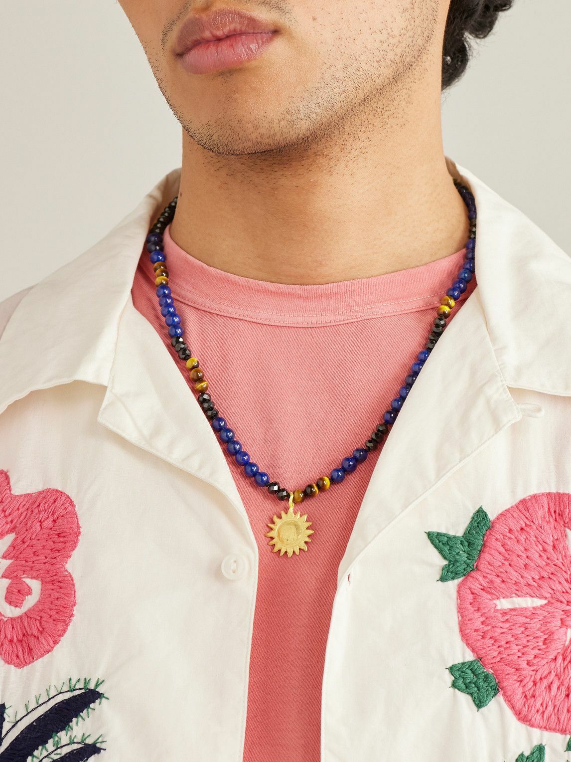 Elhanati - Sun Gold and Cord Multi-Stone Necklace