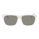 Saint Laurent White SL 431 Slim Square Sunglasses