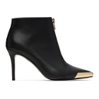Versace Jeans Couture Black and Gold Cap Ankle Boots