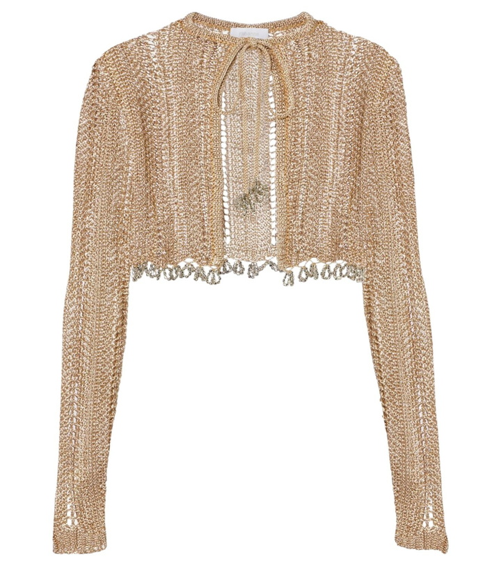 Photo: Rabanne Crochet embellished cropped cardigan
