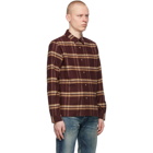 John Elliott Burgundy Check Sly Shirt