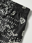 Rhude - Straight-Leg Short-Length Bandana-Print Swim Shorts - Black