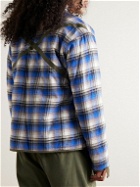 Greg Lauren - Hounds Reversible Checked Cotton-Flannel and Fleece Jacket - Blue