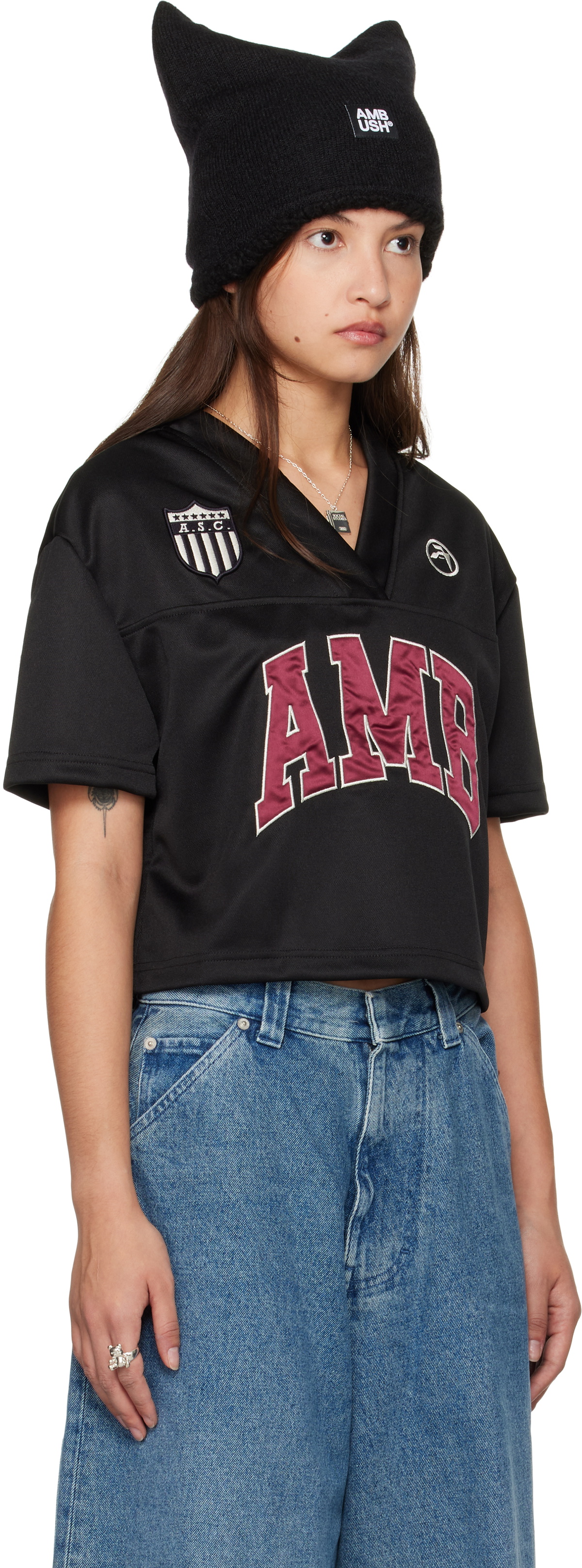 AMBUSH Black 34 Crop T-shirt