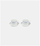 Balenciaga - Set of 2 logo porcelain teacups and saucers