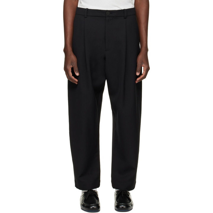 Photo: Studio Nicholson Black Tuck Pleated Trousers