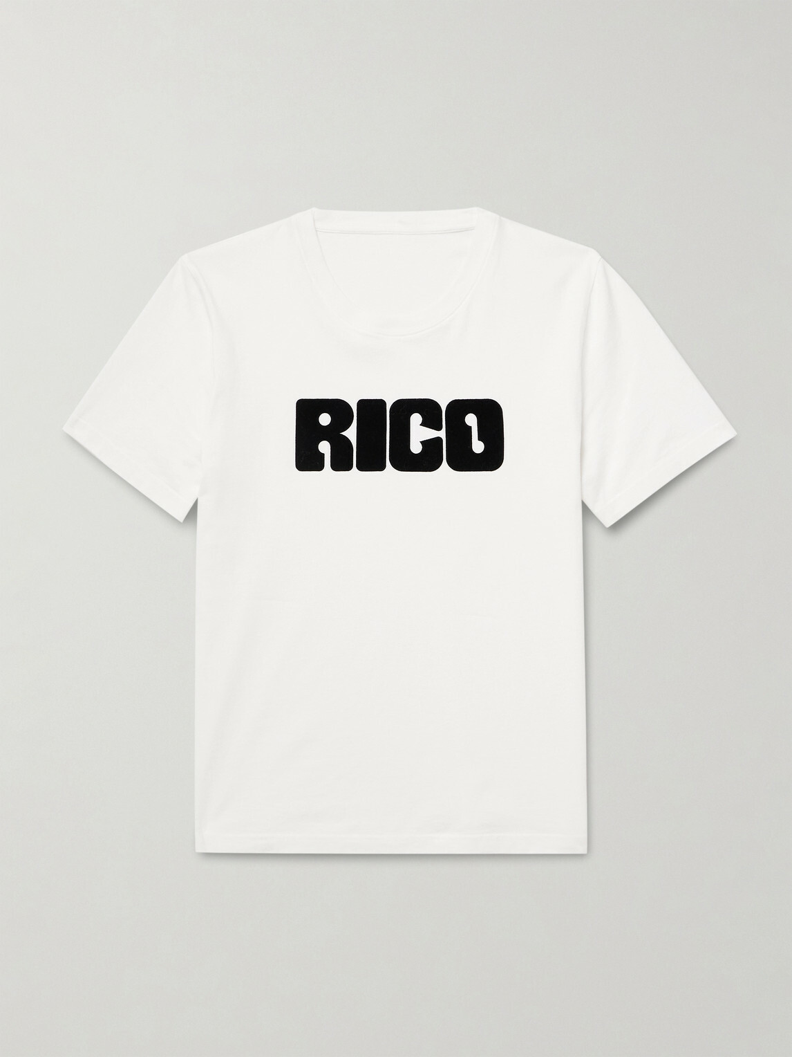 Husbands - Logo-Flocked Cotton-Jersey T-Shirt - White