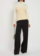 Jean Paul Gaultier Layered Ribbed Wool-blend top Cream