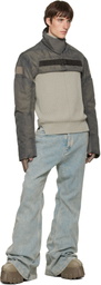 Rick Owens Gray Tower Cropped Mac Bomber Jacket