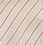 Brioni - 8cm Striped Silk and Linen-Blend Tie - Men - Beige