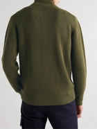 Altea - Ribbed Virgin Wool Half-Zip Sweater - Green