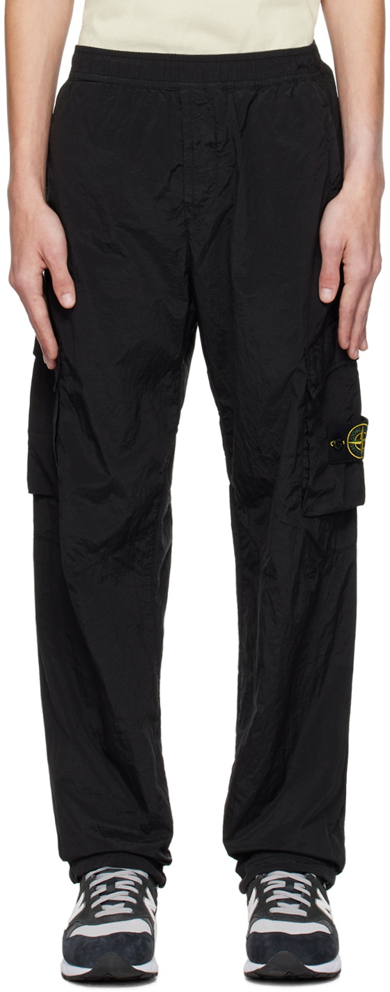 Stone Island Black Loose-Fit Cargo Pants Stone Island