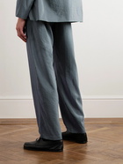 Lemaire - Wide-Leg Belted SIlk-Blend Trousers - Gray