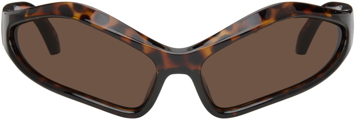 Photo: Balenciaga Brown Fennec Oval Sunglasses